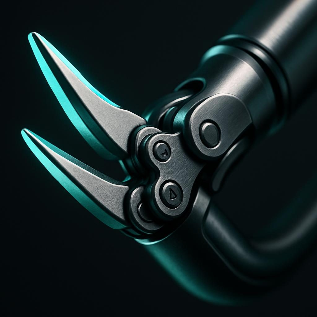 Surgeon's hands operating an instrument